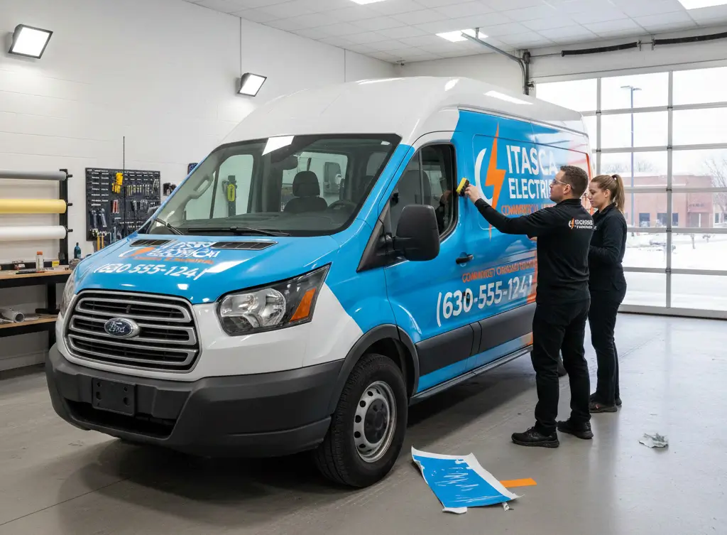 Rolling Revenue: Why Vehicle Wraps are the High-Voltage Marketing Hack for Itasca Electricians